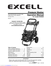 Excel precision xr2625 pressure washer user manual online